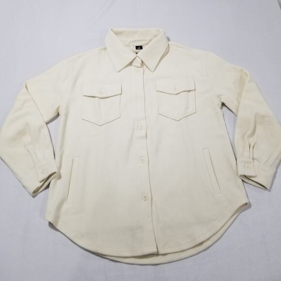 WOOLX Jacket Womens Medium Merino Wool Sawyer Shacket Sweet Cream NWT Boucle - Picture 3 of 12